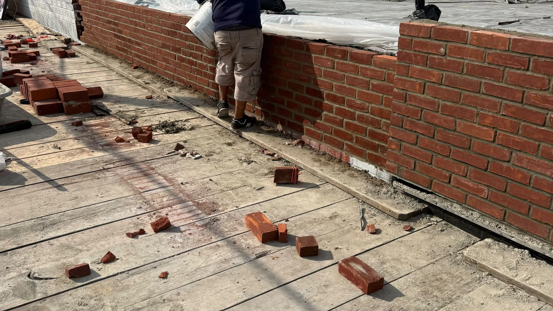 NYC building exterior restoration and parapet repair work