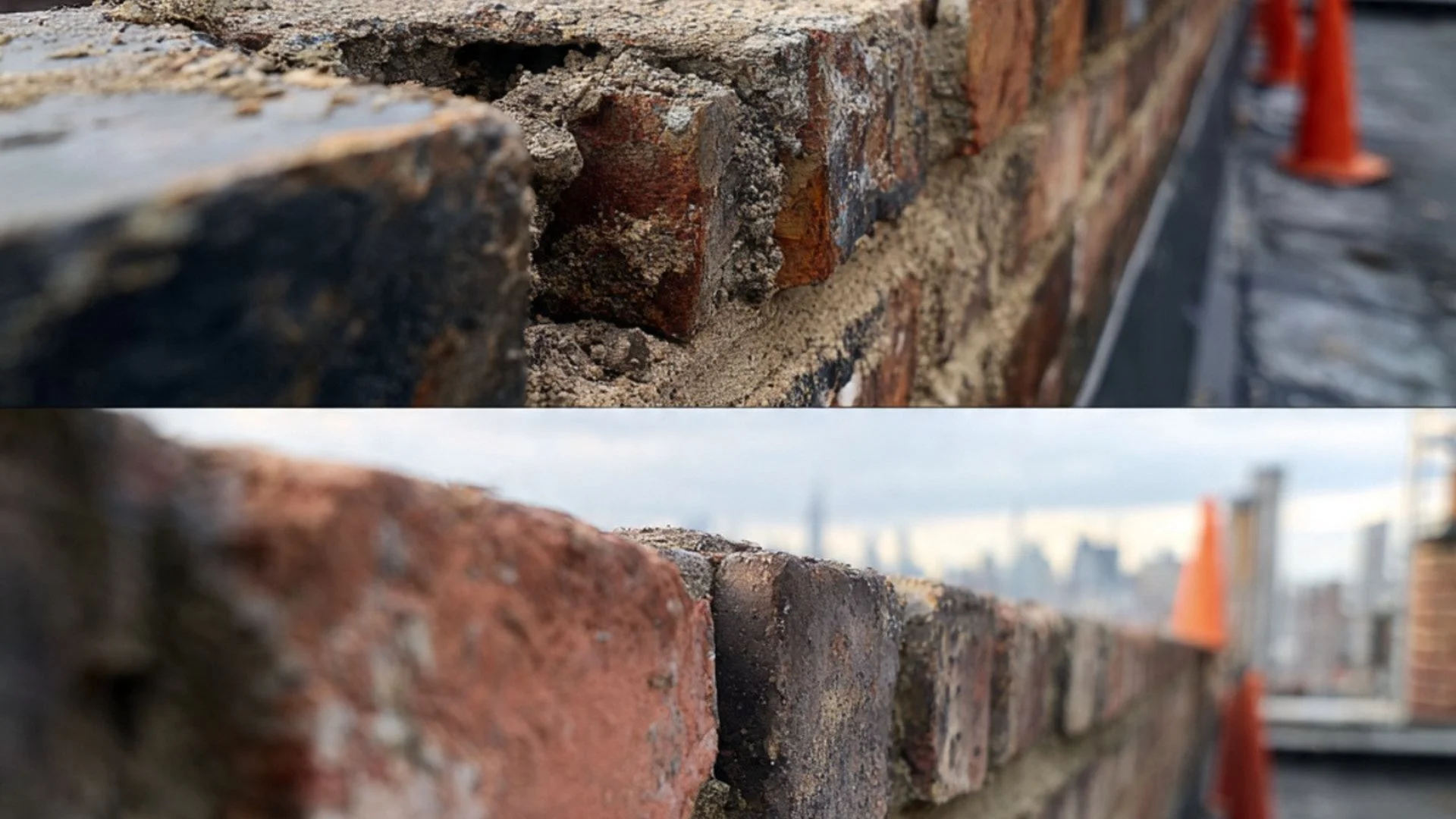 Completed masonry repair on Bronx residential building exterior