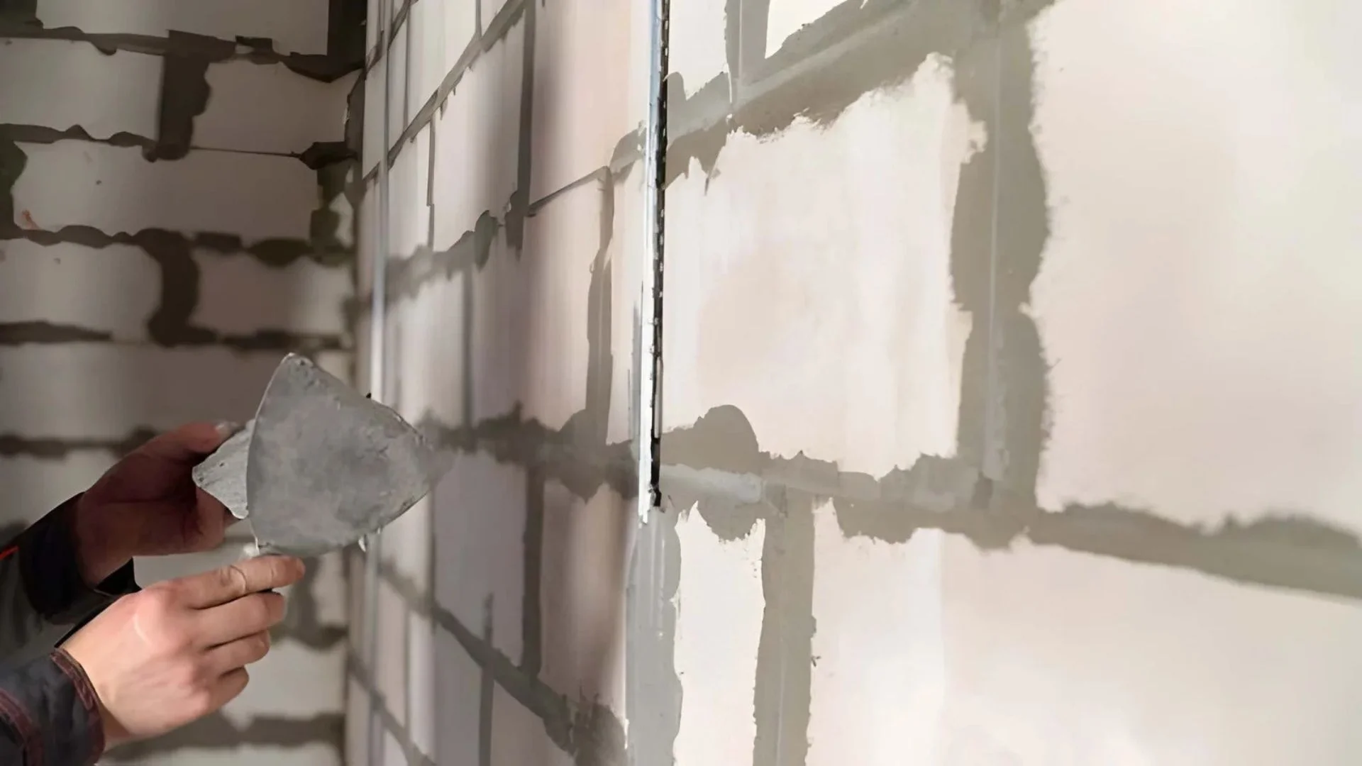 Weather-exposed chimney masonry with deteriorated mortar joints